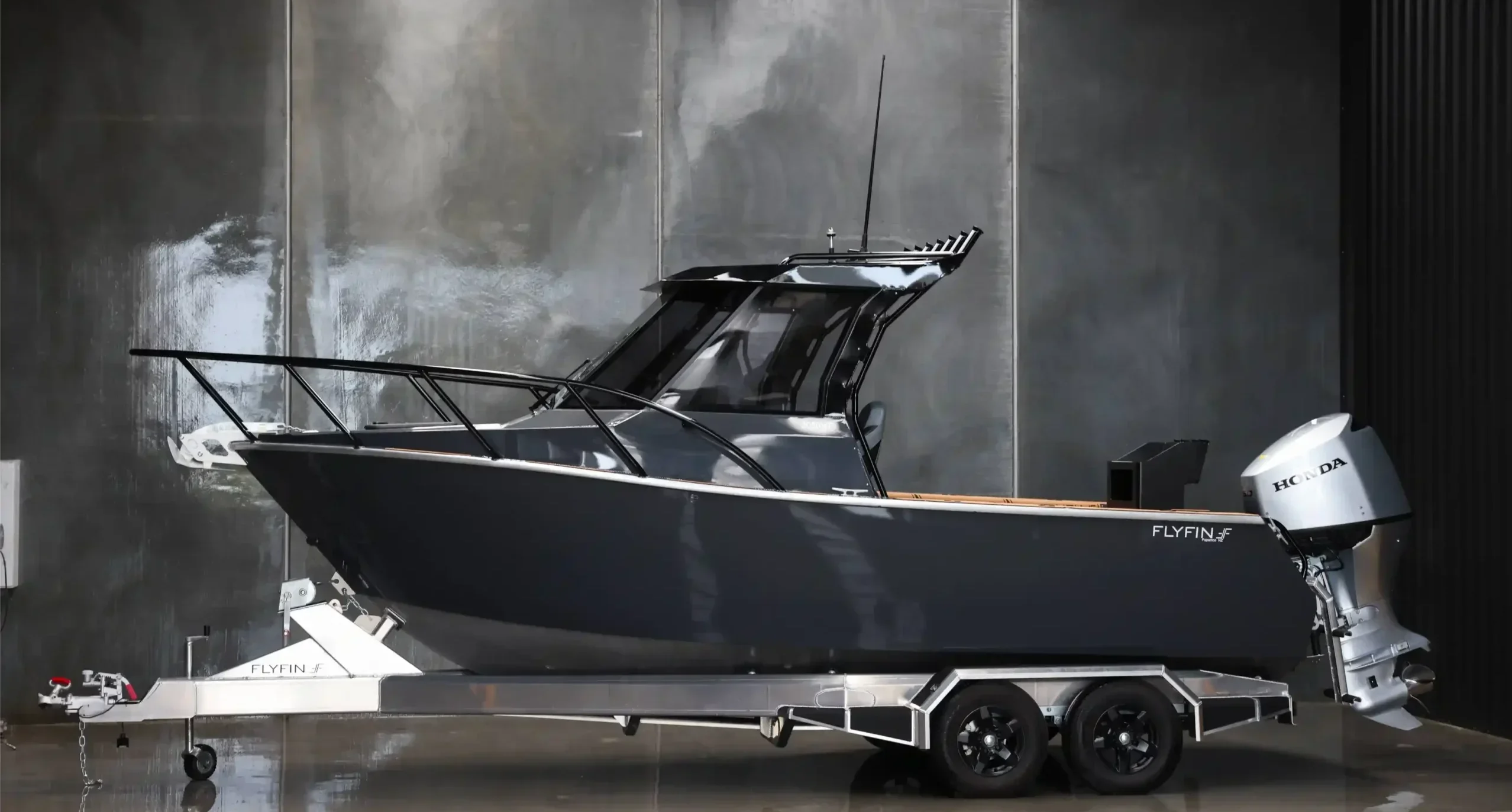 Flyfin 2050HT 6m aluminium hardtop boat, side profile