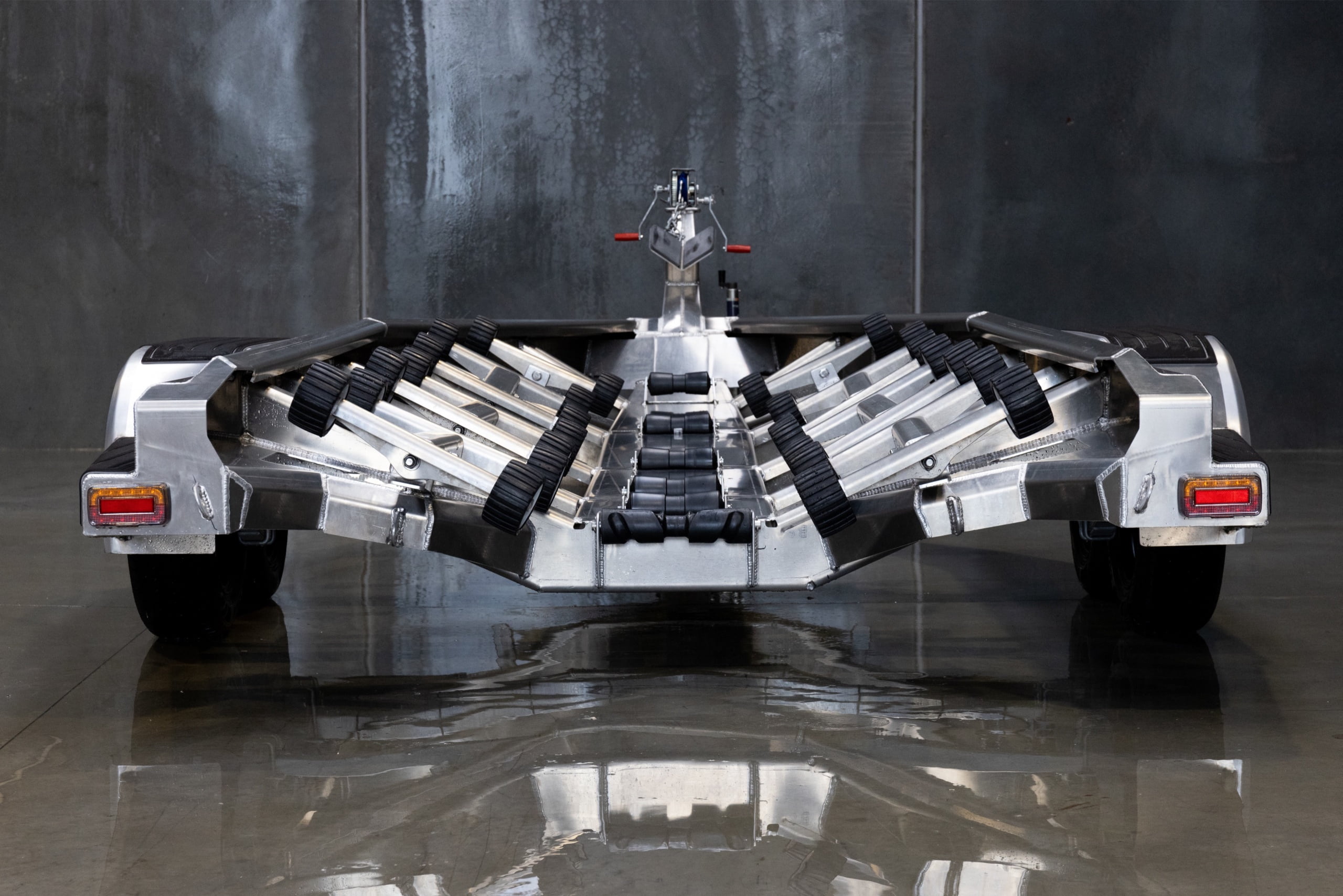 Flyfin aluminium boat trailer with Narva LED submersible lights